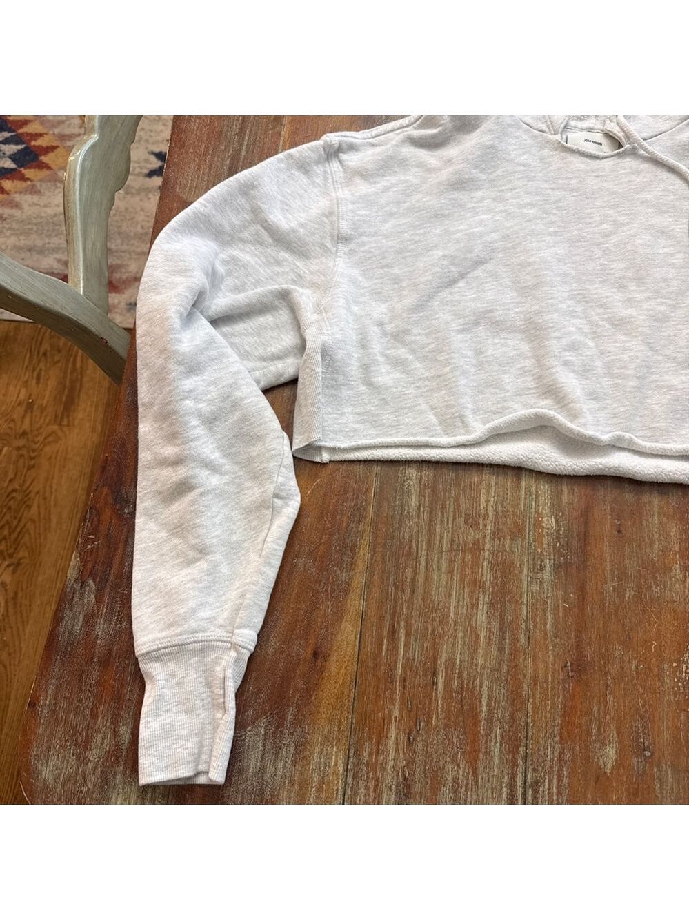 JOAH BROWN Pearl Grey French Terry Lounge Set Cropped Hoodie Joggers - Picture 5 of 16